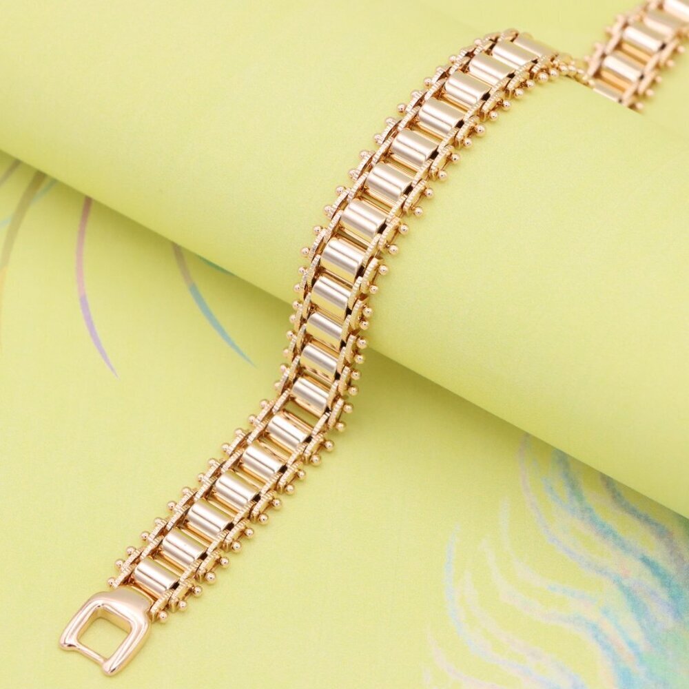 "Elegant Rose Gold Plated Bracelet with Geometric Bar Design,XPBL0910 - Picture 3 of 12